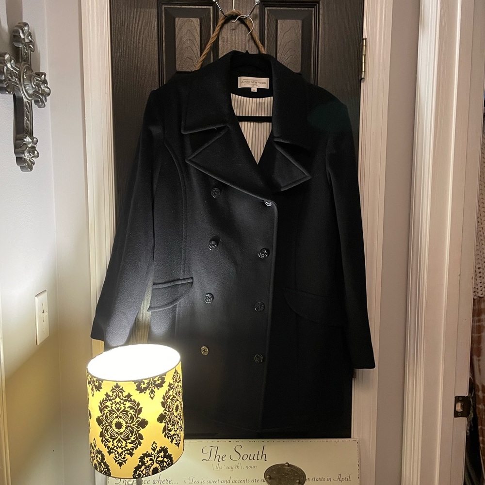 Jones New York Elegant Dark Pea Coat